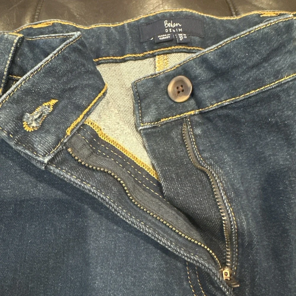 Boden Women US 12 Bermuda Mom Jean Long Shorts Indigo Blue R0112 DVN